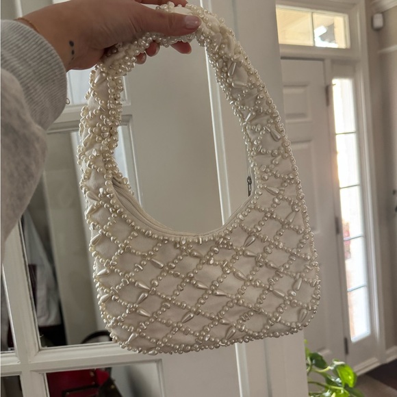 Lulus Total Elegance Ivory Pearl Shoulder Bag - Picture 2 of 3